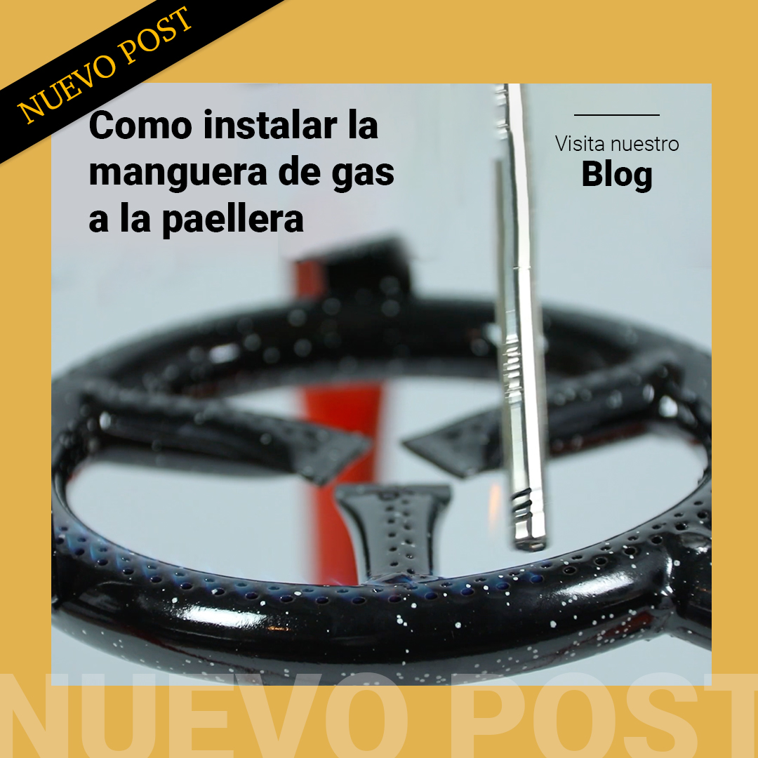 como conectar la manguera de gas a la paellera